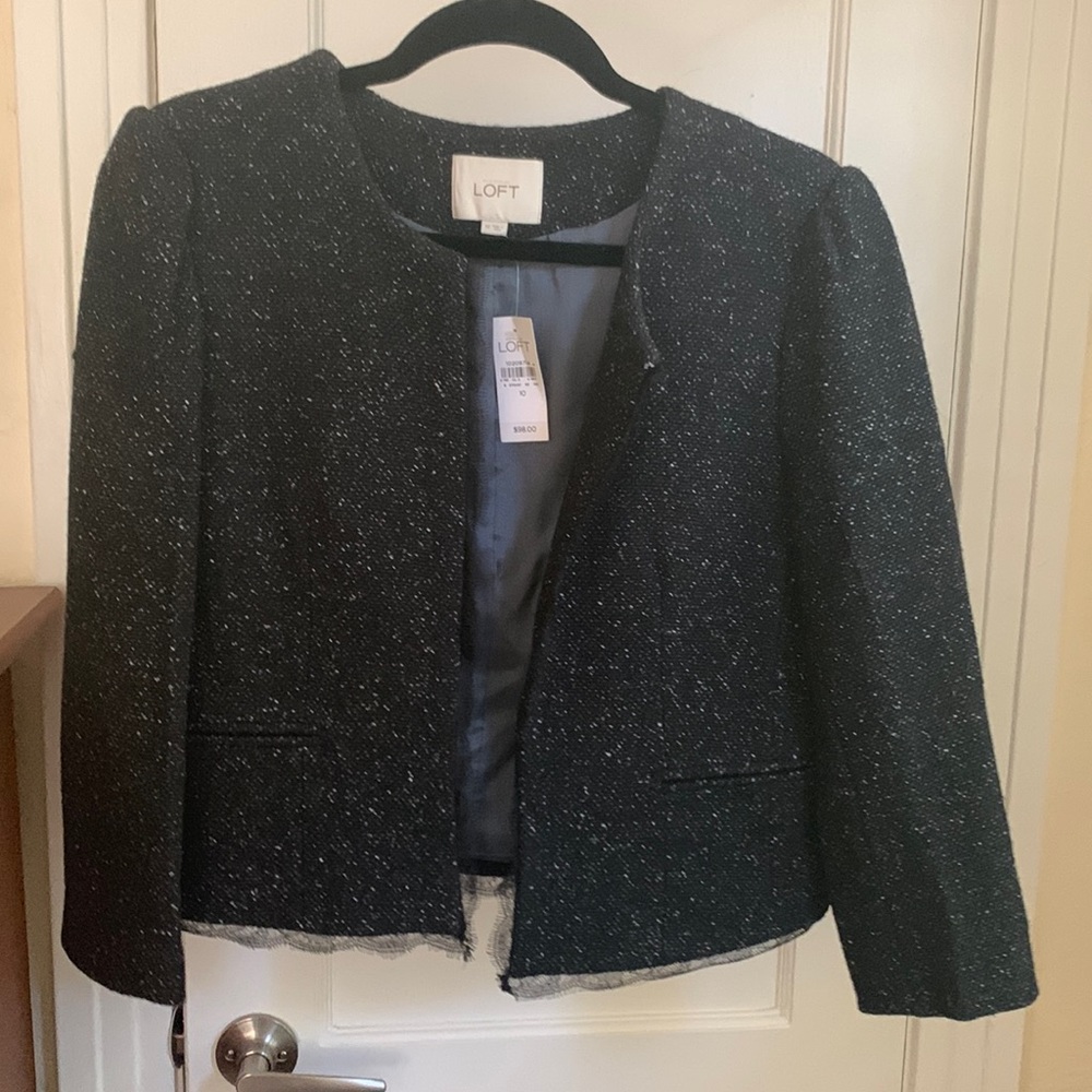NWT Loft cropped jacket with lace detail. Size 10